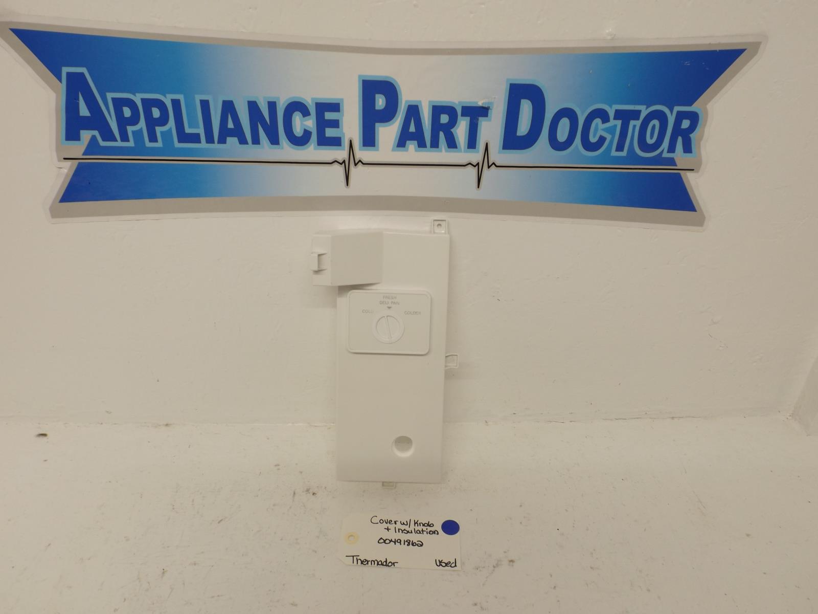 Thermador Refrigerator 00491862 Cover w/Knob & Insulation Used Thermador Refrigerator 00491862 Cover w/Knob & Insulation Used